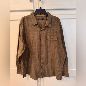 Men's Brown Plaid Shirt
